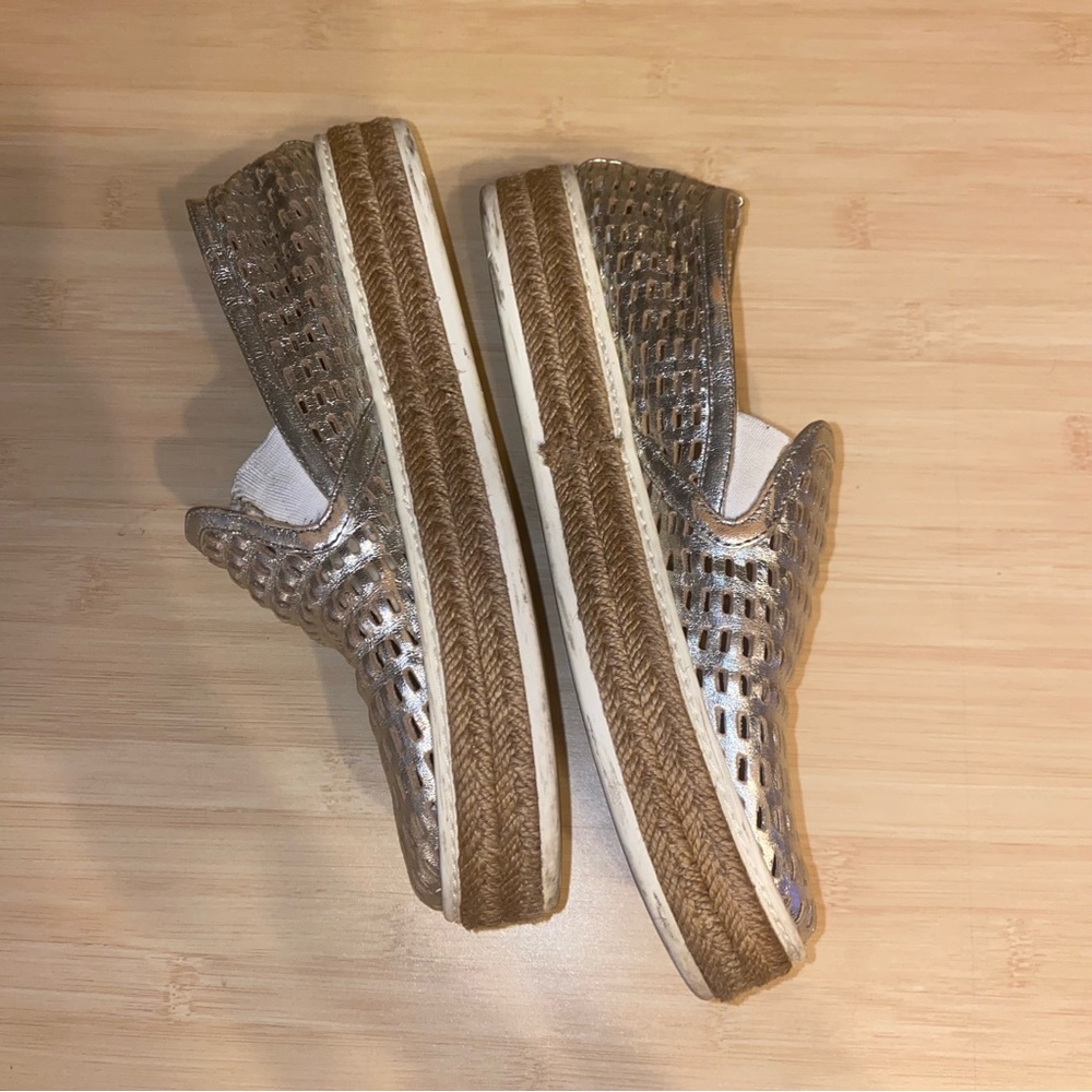 Miu Miu Womens Silver Jute Metallic Platform Sneaker Espadrille 35 EU size 6 - Picture 3 of 14